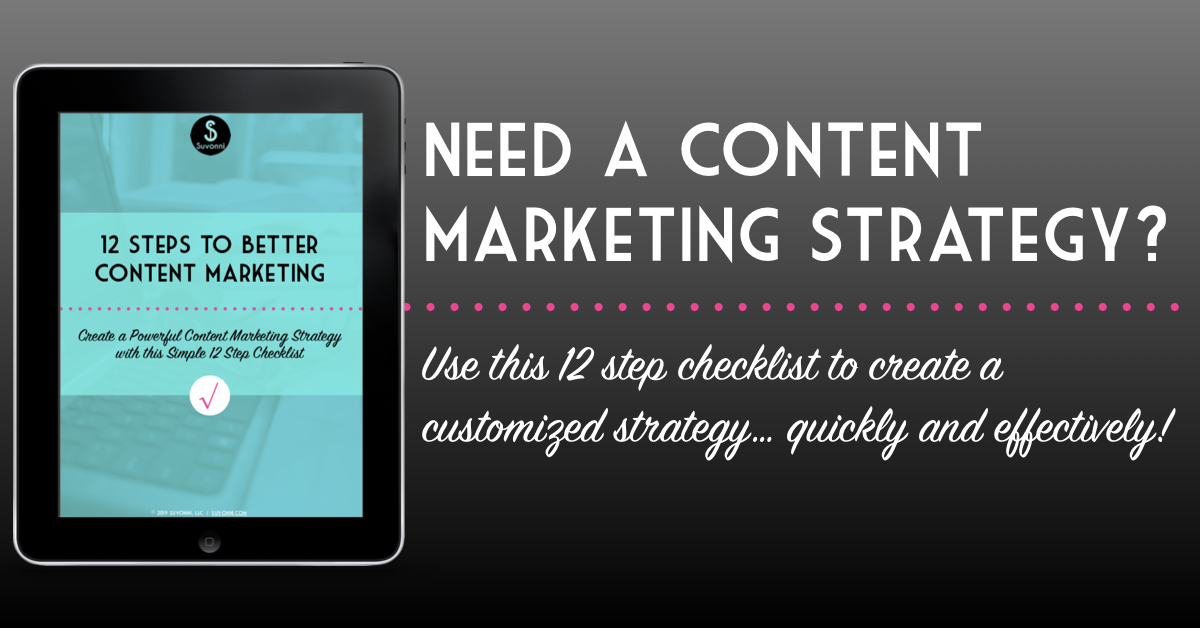 12 Steps Content Marketing Strategy Checklist | Suvonni Digital Marketing Agency